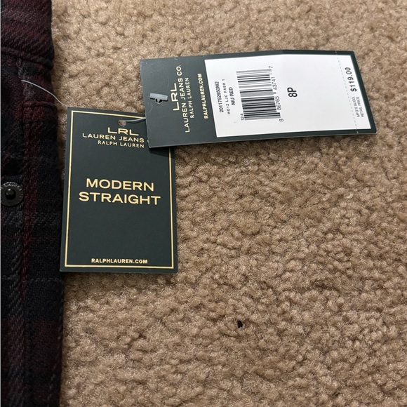 Ralph Lauren Plaid Jeans Modern Straight Size 8P - Picture 2 of 11